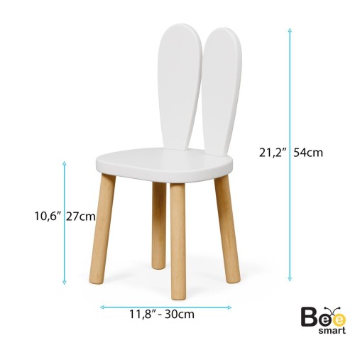 Bee Smart MS-11 Beyaz Naturel Masa Sandalye Seti (1 Masa 2 Sandalye)